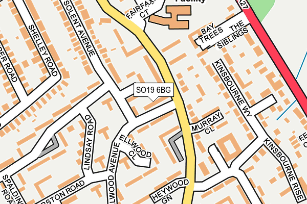 SO19 6BG map - OS OpenMap – Local (Ordnance Survey)