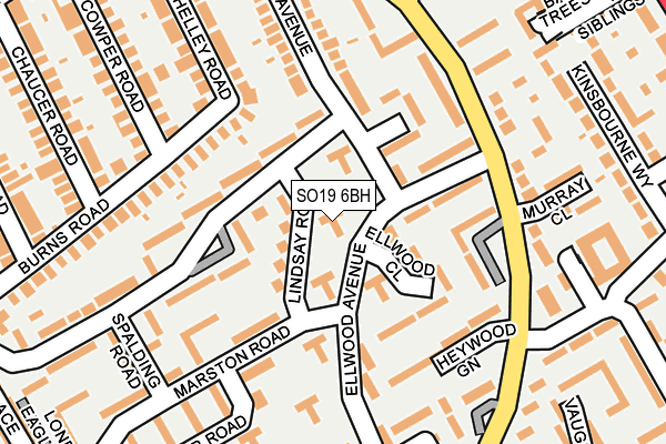 SO19 6BH map - OS OpenMap – Local (Ordnance Survey)