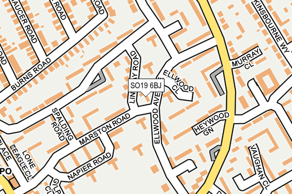 SO19 6BJ map - OS OpenMap – Local (Ordnance Survey)