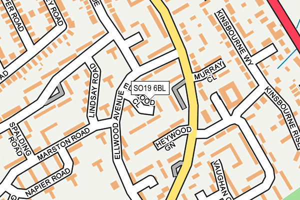 SO19 6BL map - OS OpenMap – Local (Ordnance Survey)