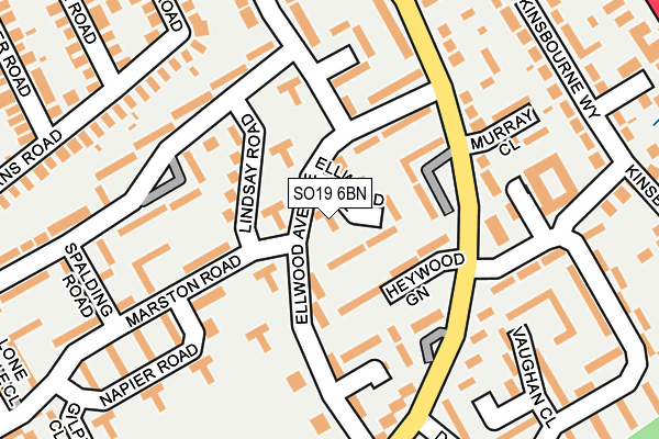 SO19 6BN map - OS OpenMap – Local (Ordnance Survey)