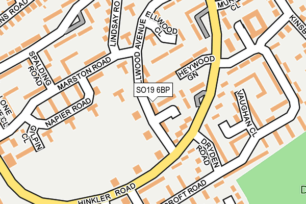 SO19 6BP map - OS OpenMap – Local (Ordnance Survey)