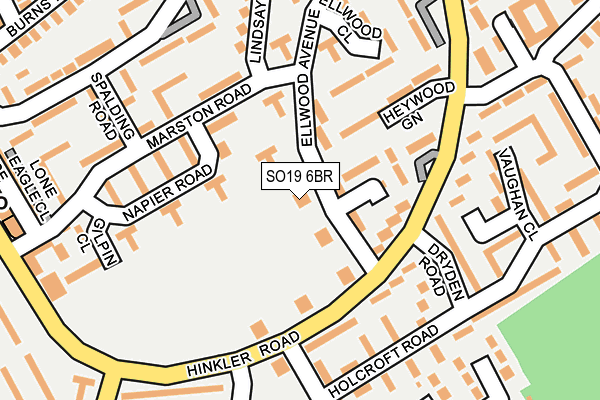 SO19 6BR map - OS OpenMap – Local (Ordnance Survey)