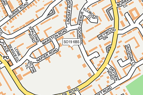 SO19 6BS map - OS OpenMap – Local (Ordnance Survey)