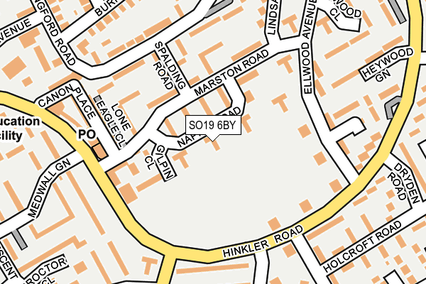 SO19 6BY map - OS OpenMap – Local (Ordnance Survey)