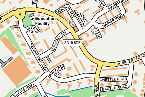 SO19 6DE map - OS OpenMap – Local (Ordnance Survey)