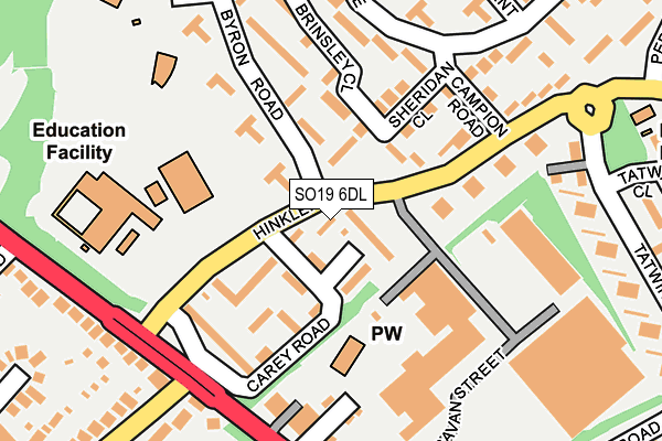 SO19 6DL map - OS OpenMap – Local (Ordnance Survey)