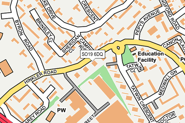 SO19 6DQ map - OS OpenMap – Local (Ordnance Survey)