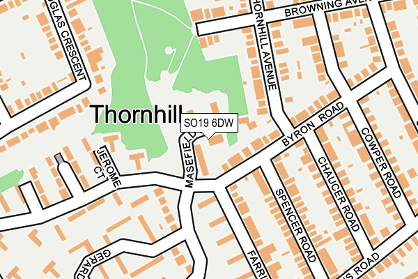 SO19 6DW map - OS OpenMap – Local (Ordnance Survey)