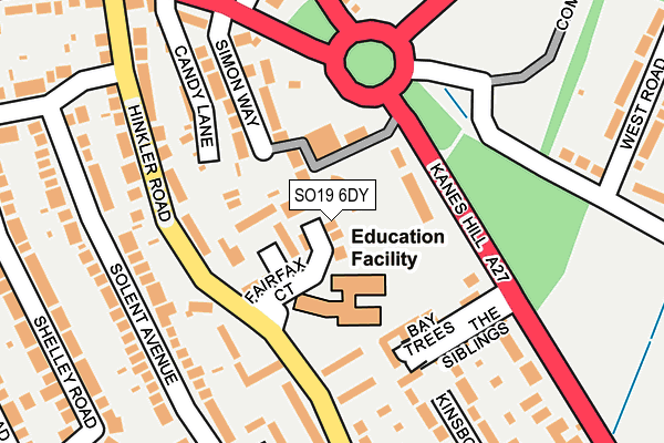 SO19 6DY map - OS OpenMap – Local (Ordnance Survey)