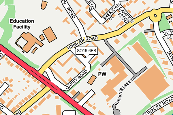 SO19 6EB map - OS OpenMap – Local (Ordnance Survey)