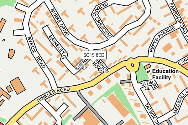 SO19 6ED map - OS OpenMap – Local (Ordnance Survey)