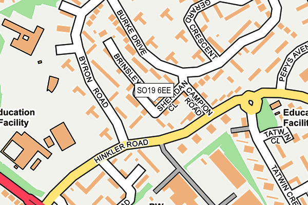 SO19 6EE map - OS OpenMap – Local (Ordnance Survey)