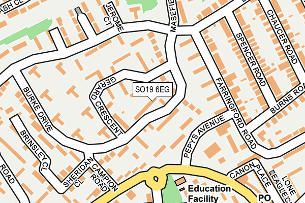 SO19 6EG map - OS OpenMap – Local (Ordnance Survey)