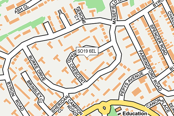 SO19 6EL map - OS OpenMap – Local (Ordnance Survey)