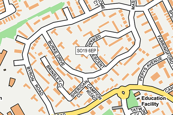 SO19 6EP map - OS OpenMap – Local (Ordnance Survey)