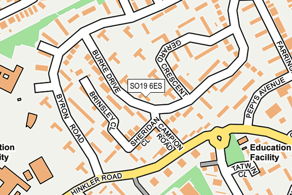 SO19 6ES map - OS OpenMap – Local (Ordnance Survey)