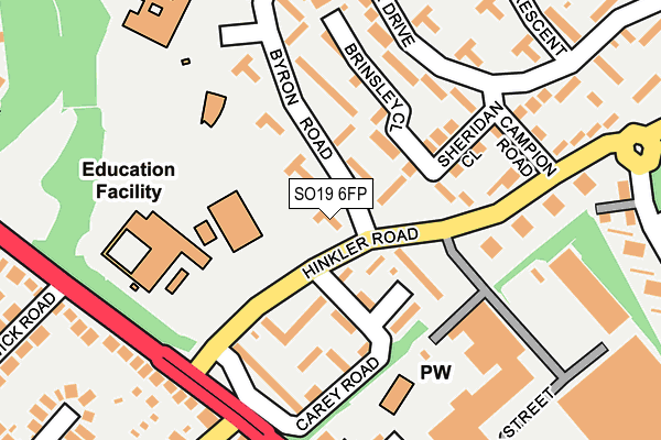 SO19 6FP map - OS OpenMap – Local (Ordnance Survey)