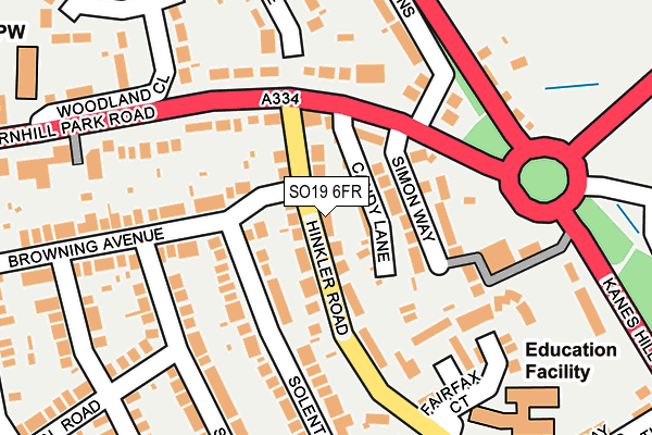 SO19 6FR map - OS OpenMap – Local (Ordnance Survey)