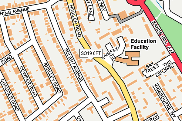 SO19 6FT map - OS OpenMap – Local (Ordnance Survey)