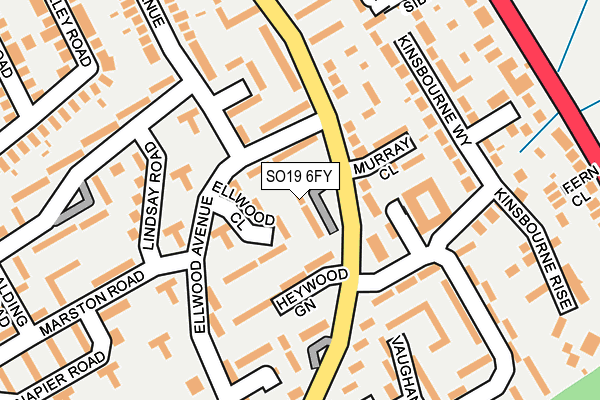 SO19 6FY map - OS OpenMap – Local (Ordnance Survey)