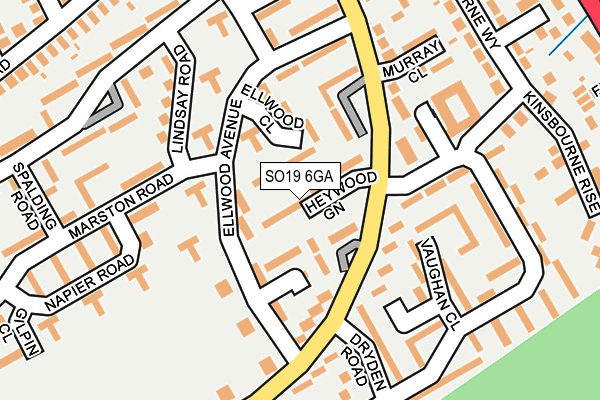 SO19 6GA map - OS OpenMap – Local (Ordnance Survey)