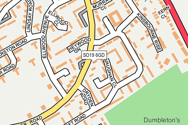 SO19 6GD map - OS OpenMap – Local (Ordnance Survey)