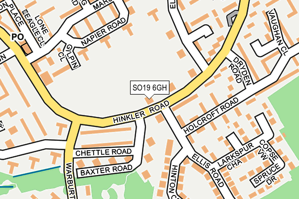 SO19 6GH map - OS OpenMap – Local (Ordnance Survey)