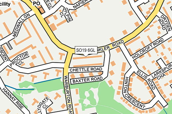 SO19 6GL map - OS OpenMap – Local (Ordnance Survey)