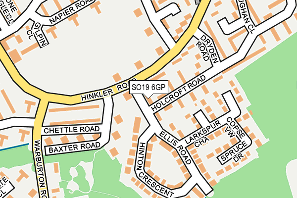 SO19 6GP map - OS OpenMap – Local (Ordnance Survey)