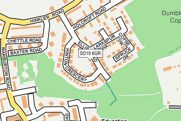SO19 6GR map - OS OpenMap – Local (Ordnance Survey)