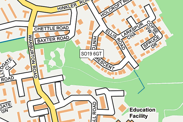 SO19 6GT map - OS OpenMap – Local (Ordnance Survey)