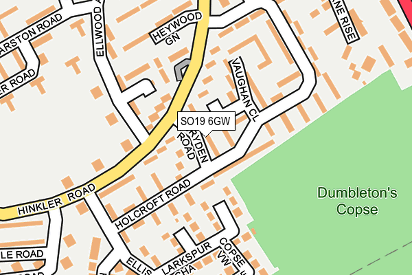 SO19 6GW map - OS OpenMap – Local (Ordnance Survey)