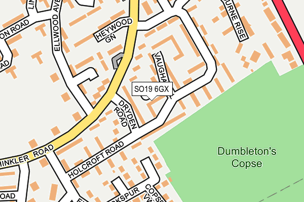 SO19 6GX map - OS OpenMap – Local (Ordnance Survey)