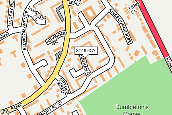 SO19 6GY map - OS OpenMap – Local (Ordnance Survey)