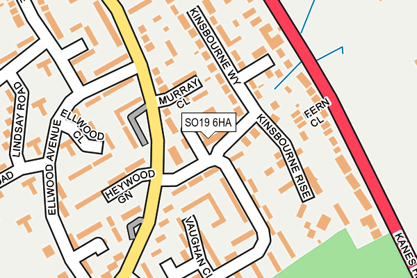 SO19 6HA map - OS OpenMap – Local (Ordnance Survey)