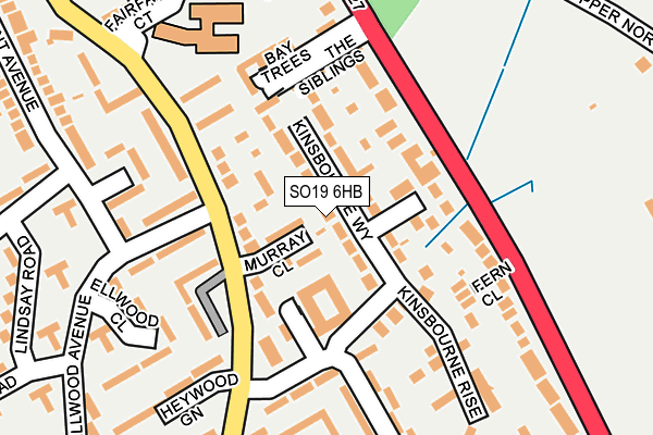 SO19 6HB map - OS OpenMap – Local (Ordnance Survey)