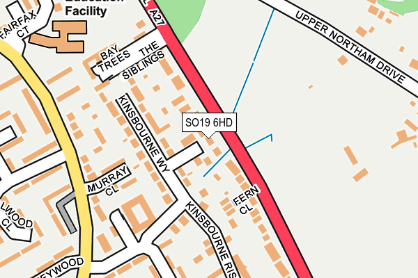 SO19 6HD map - OS OpenMap – Local (Ordnance Survey)