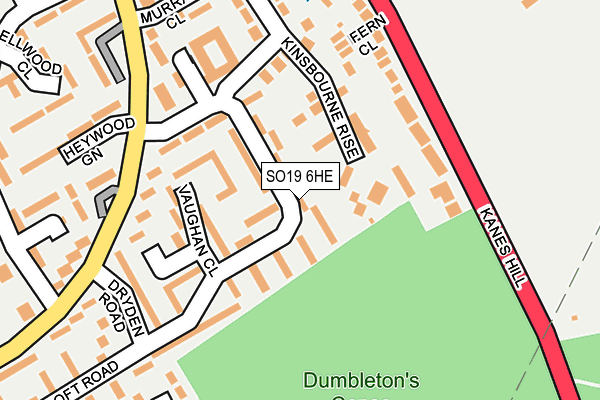 SO19 6HE map - OS OpenMap – Local (Ordnance Survey)