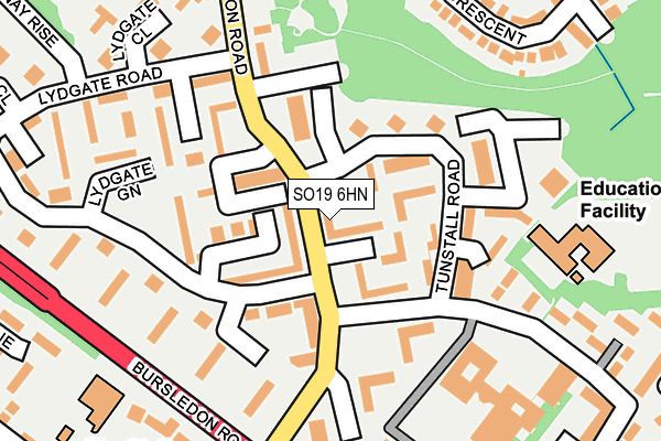 SO19 6HN map - OS OpenMap – Local (Ordnance Survey)