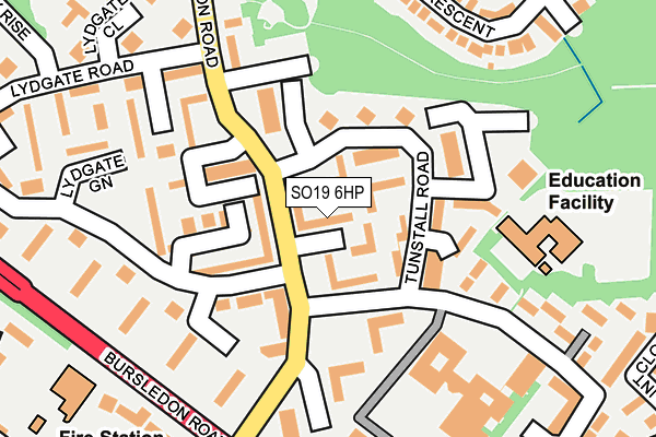 SO19 6HP map - OS OpenMap – Local (Ordnance Survey)