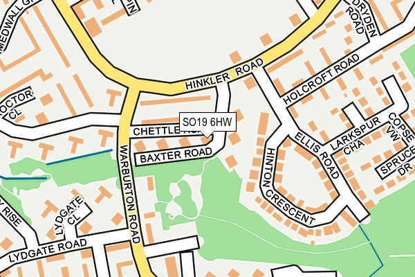 SO19 6HW map - OS OpenMap – Local (Ordnance Survey)