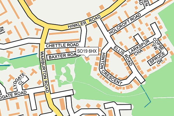 SO19 6HX map - OS OpenMap – Local (Ordnance Survey)