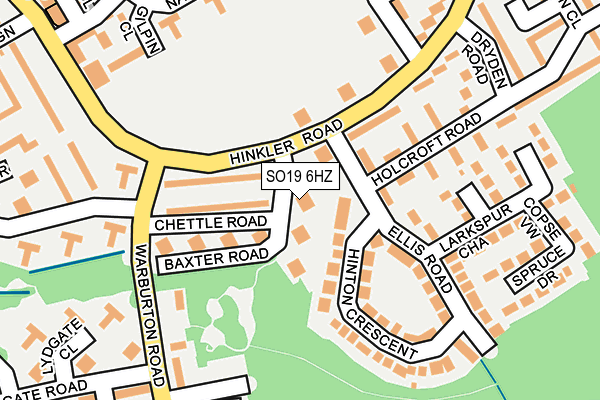 SO19 6HZ map - OS OpenMap – Local (Ordnance Survey)