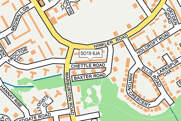 SO19 6JA map - OS OpenMap – Local (Ordnance Survey)