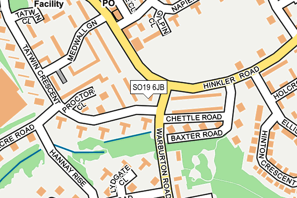 SO19 6JB map - OS OpenMap – Local (Ordnance Survey)