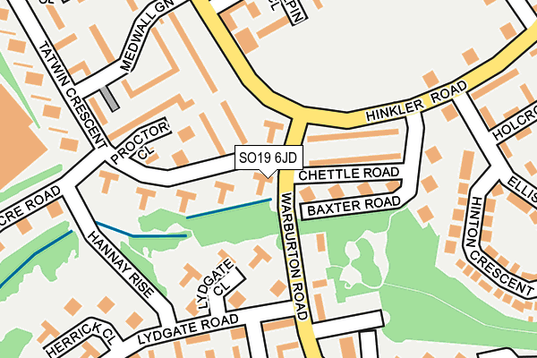 SO19 6JD map - OS OpenMap – Local (Ordnance Survey)