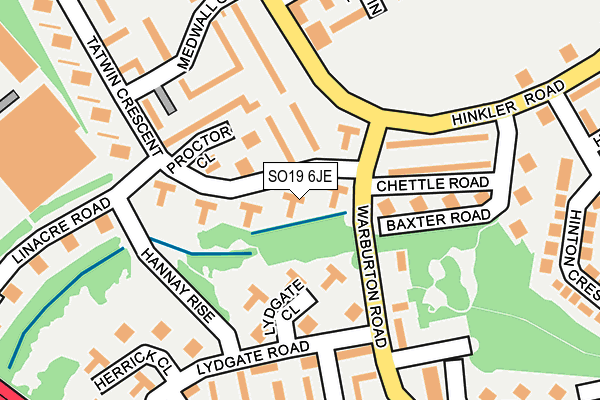 SO19 6JE map - OS OpenMap – Local (Ordnance Survey)