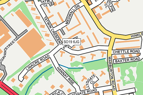 SO19 6JG map - OS OpenMap – Local (Ordnance Survey)