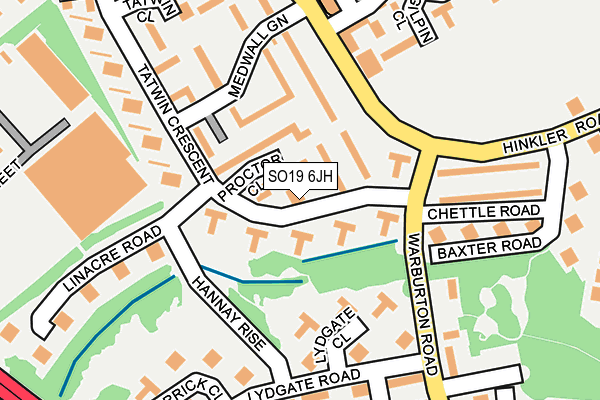 SO19 6JH map - OS OpenMap – Local (Ordnance Survey)